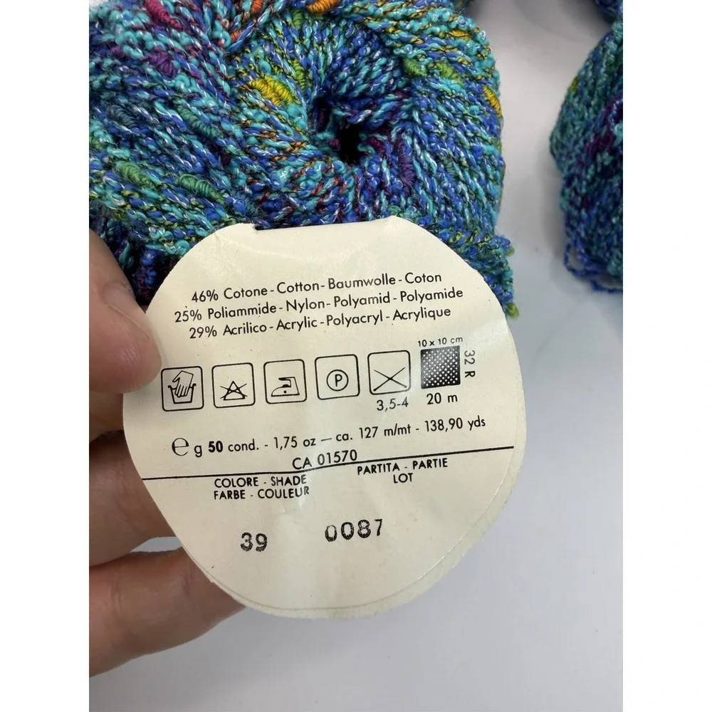 Filatura Di Crosa Yarn Pulce Cotton Nylon Acrylic Lot Of 7 Blues